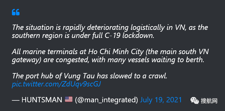 越南疫情暴發(fā)多地封城，工廠關(guān)閉，最大港擁堵加劇