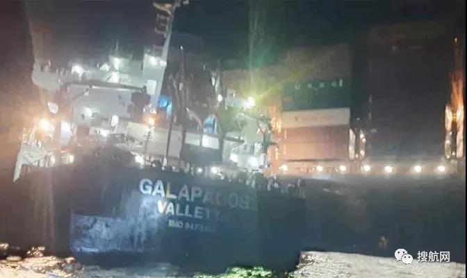 一艘滿載中國貨物的集裝箱船發(fā)生碰撞，曾掛靠上海/寧波/深圳，貨主注意！