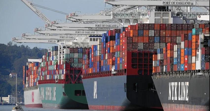 從鹽田到洛杉磯港口擁堵繼續(xù)，奧克蘭港排隊3周，供應鏈恢復周期不斷拉長