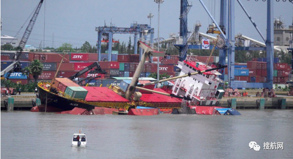 事故丨一船舶傾倒，18個集裝箱落水，事發(fā)越南最大港