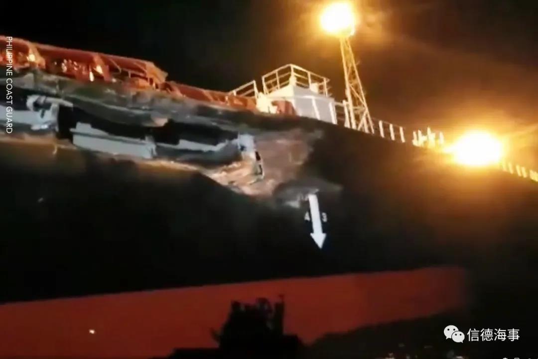 慘烈碰撞！2月份才下水的新船被撞出15-20米大口子