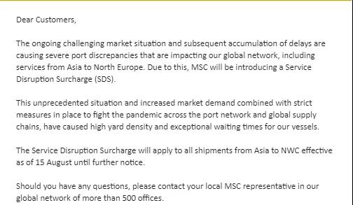 黃金周！馬士基建議盡快預(yù)訂集裝箱！多家船公司開始征收上調(diào)多項附加費