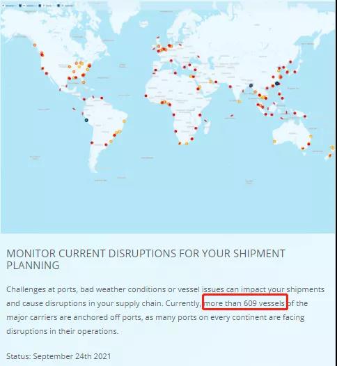 擁堵惡化—427艘集裝箱船排隊(duì)等待泊位！相當(dāng)于291萬TEU運(yùn)力閑置