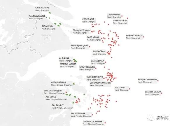 比洛杉磯長(zhǎng)灘港還堵！上海/寧波港外等待靠泊集裝箱船數(shù)量是洛杉磯長(zhǎng)灘港的兩倍