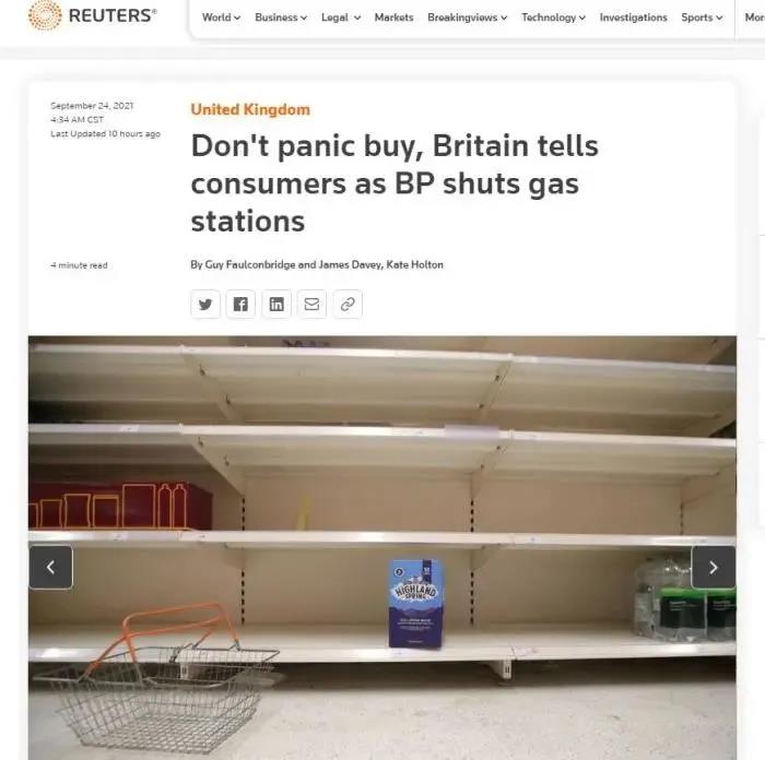 供應(yīng)鏈危機：美國限購、英國貨架被搶空，卡車司機缺口達9萬人