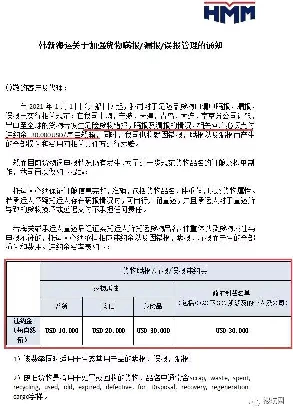 集裝箱夾藏危險(xiǎn)貨物！船司重罰30000美元/箱