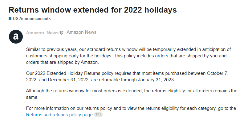 賣家狂吐槽！亞馬遜將延長(zhǎng)假日季退貨期