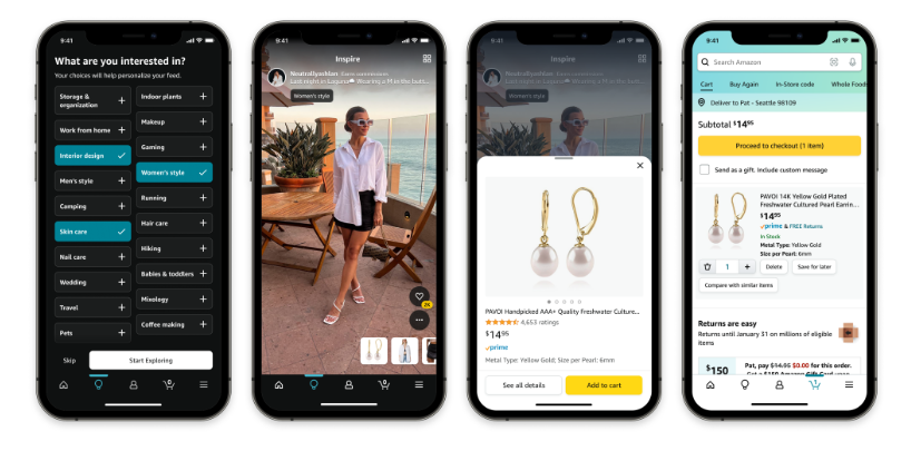 亞馬遜學(xué)TikTok推出Inspire功能，支持圖片與視頻信息流推送