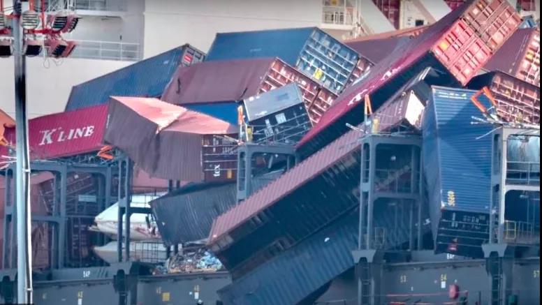 ONE Apus追蹤：開始移除甲板上受損集裝箱，預(yù)計需1個月！