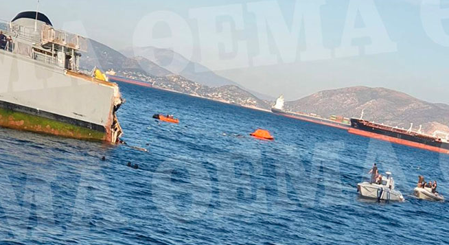 事故丨馬士基一艘集裝箱船與軍艦相撞！軍艦被撞成兩截，船長被捕